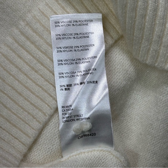 Anthropologie Womens Sweater Cream Knit Cowl  Neck Turtleneck Soft Size S - Picture 9 of 15